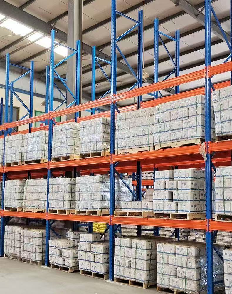 Hochleistungs-Industrie-Palettenregal aus Stahl mit Epoxidpulverbeschichtung, mehrstufiges Design, verstellbare Ebenen, stapelbar
