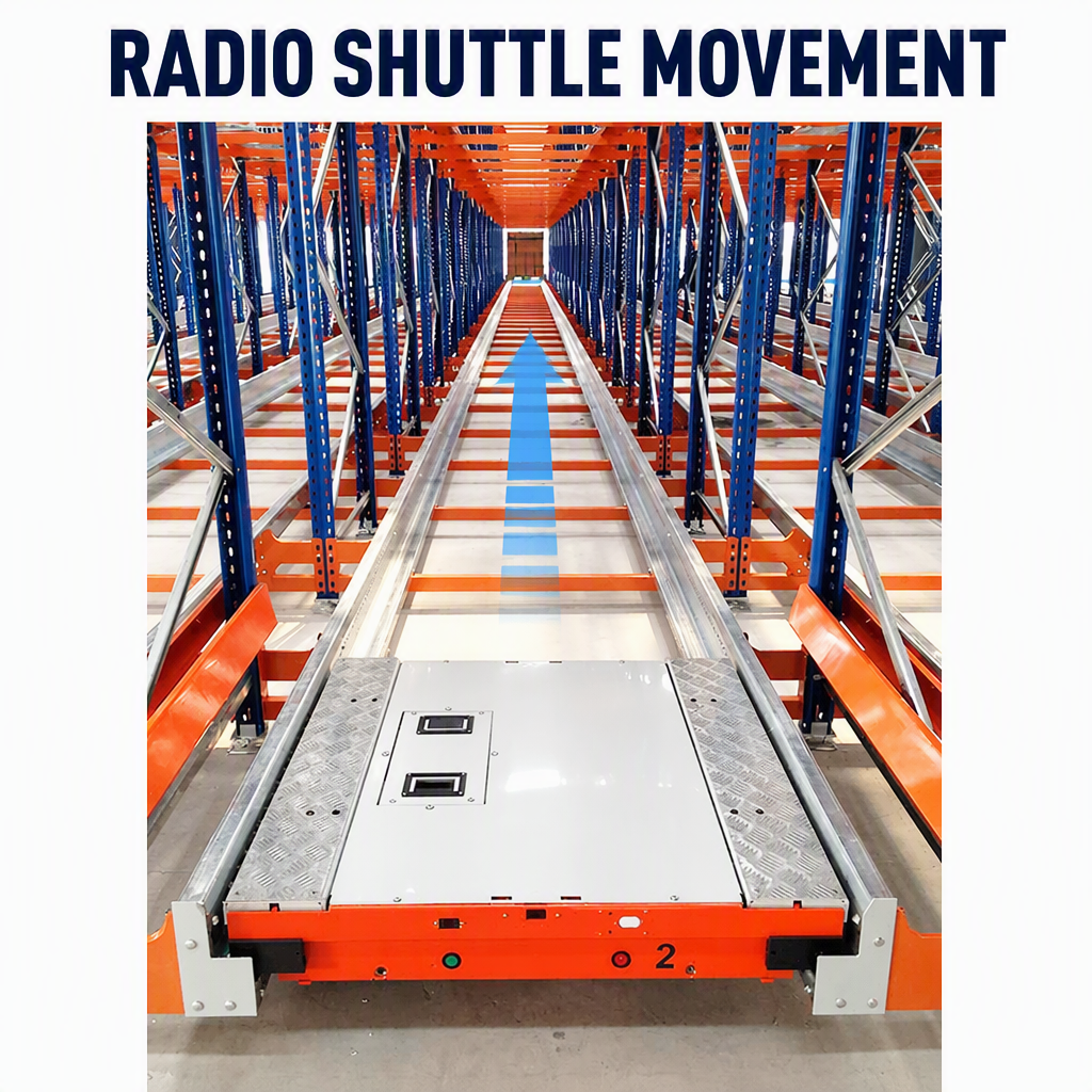 Smart Controlled Intelligent Heavy Duty Steel Storage Rack System Radio Shuttle Racking 2500kg Load Capacity for Automated