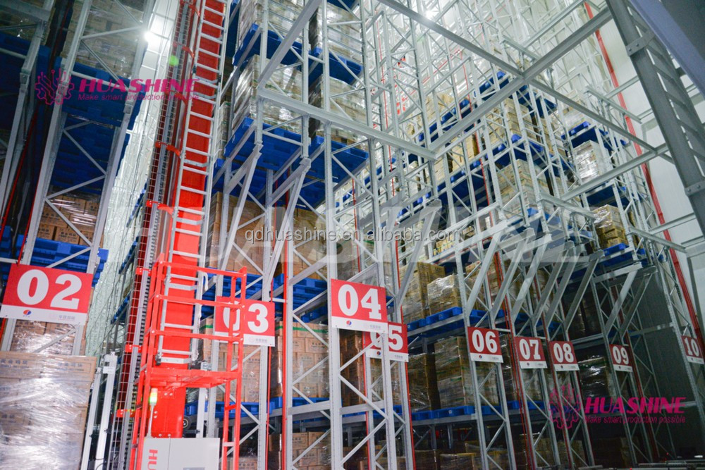 Automated Warehouse Storage ASRS Pallet package flow rack