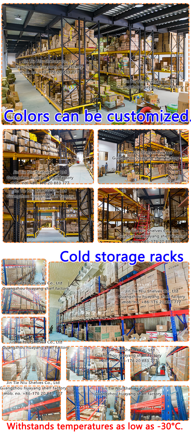 Stapelbare Lagerregale Palettenregalsysteme Lagerausstattung 1000KG 2000KG 3000KG