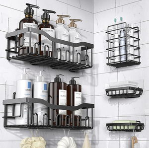 Badezimmer-Regalset, Wandregal aus Eisen, Waschmittelaufbewahrung, Mehrzweck-Aufbewahrungsregale und -ablagen
