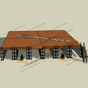 Regalsysteme und Lagerregale, Stahl-Lagerhallenbodenplattform, Leiterregal, schwarzes Dachboden-Loft-Mezzanin