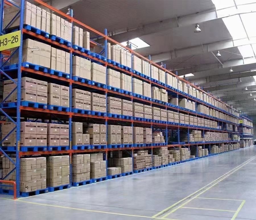 Hochleistungs-Industrie-Palettenregal aus Stahl mit Epoxidpulverbeschichtung, mehrstufiges Design, verstellbare Ebenen, stapelbar