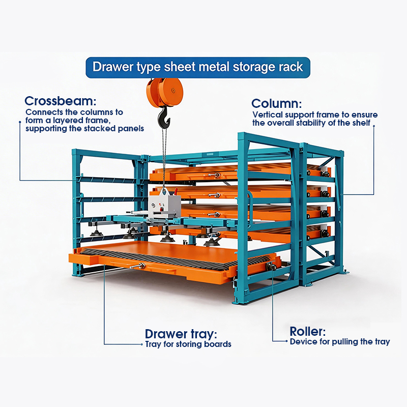 Robustes, langlebiges 6-lagiges Palettenregal aus Kohlenstoffstahl mit Rückstellmechanismus, platzsparend, rostfrei, für Industrielager