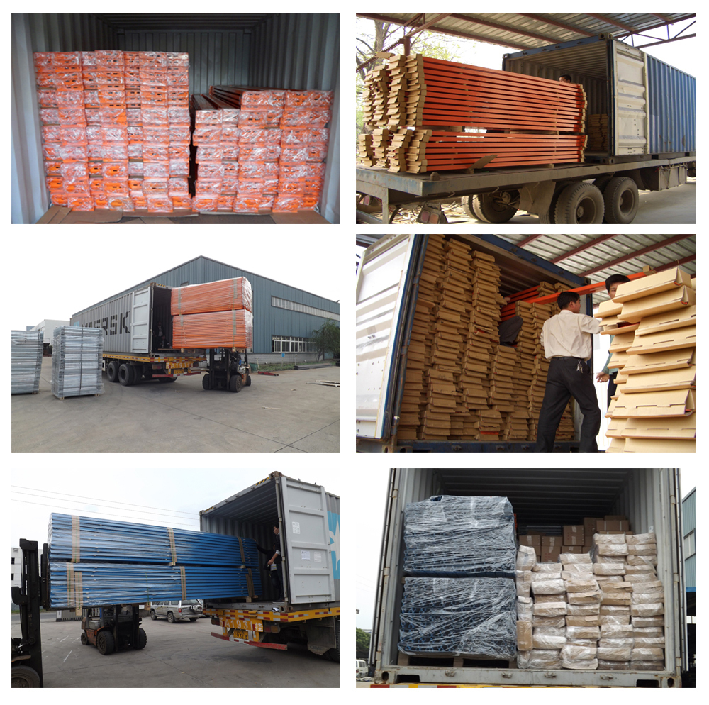 Containerverladung der Regalbauteile