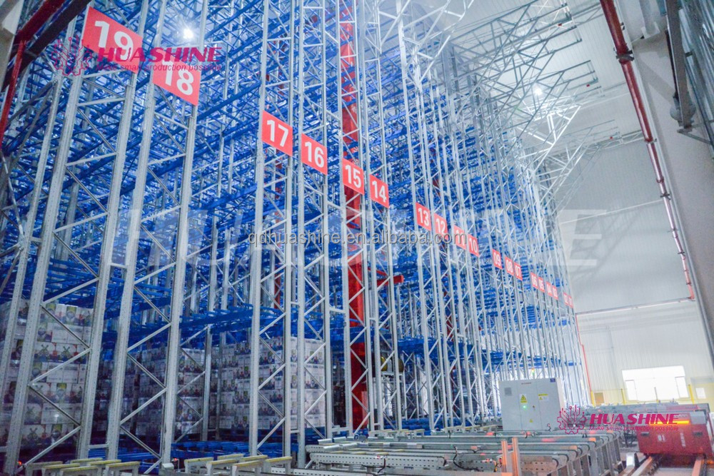 Automated Warehouse Storage ASRS Pallet package flow rack