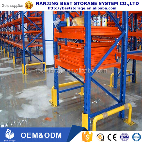 CE Certified Steel Heavy Duty Selective Pallet Rack End Frame Barrier Protector Epoxy Powder Coating 10-Year Material Warranty