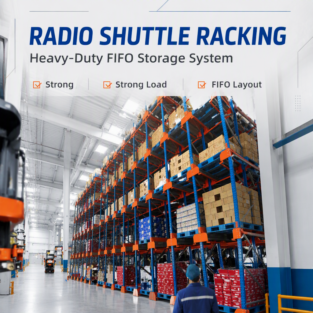 Smart Controlled Intelligent Heavy Duty Steel Storage Rack System Radio Shuttle Racking 2500kg Load Capacity for Automated