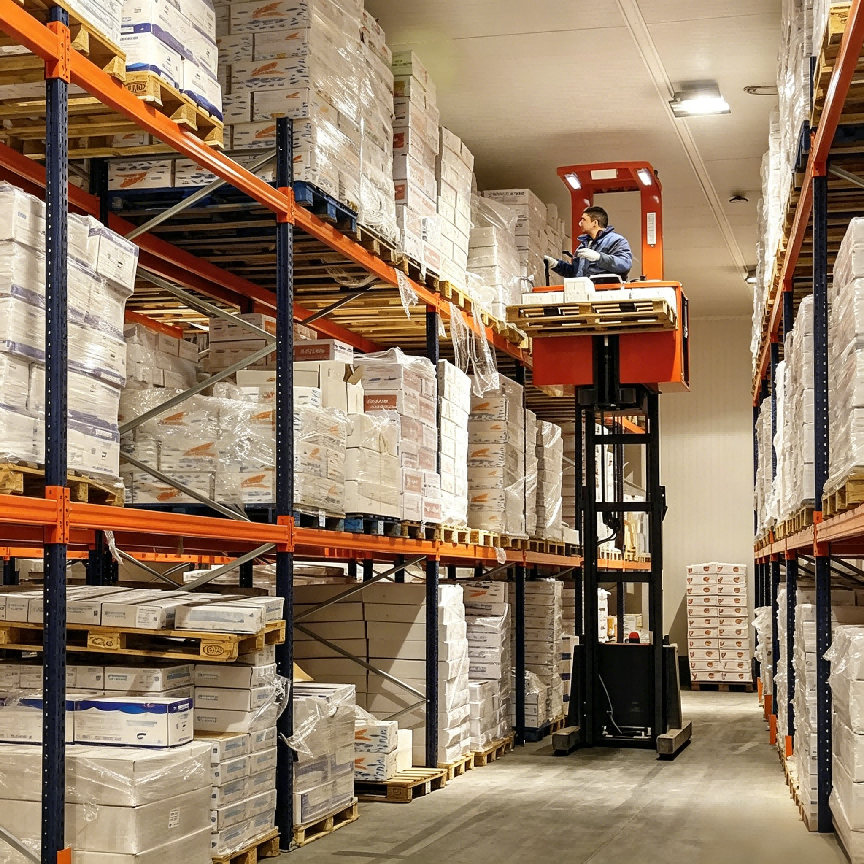 Verstellbares Palettenregalsystem mit Trägern, geeignet für Distributionszentren, die eine flexible Lageranordnung und Langlebigkeit erfordern