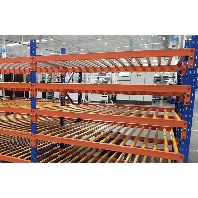 Industrielles Durchlaufregalsystem für Kartons, 5-lagig, verstellbar, individuell anpassbar, korrosionsbeständig, Stahl, Lagerregalsystem mit Rollen