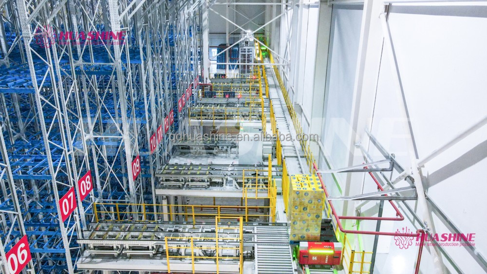 Automated Warehouse Storage ASRS Pallet package flow rack