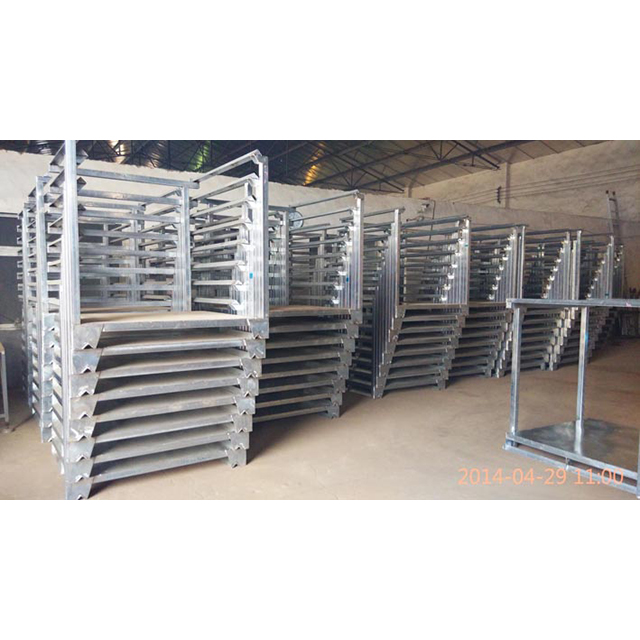 Kundenspezifische, faltbare, bewegliche, pulverbeschichtete, einseitige, 4-fach abnehmbare Stapelregale aus Stahl (Nestainer Palletainer)
