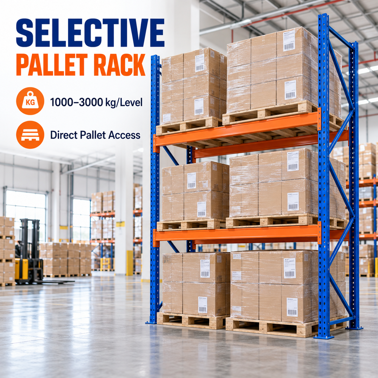 Schwerlast-Palettenregalsystem für die industrielle Lagerhaltung von Paletten