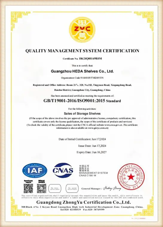 ISO 9001:2015 Qualitätszertifikat