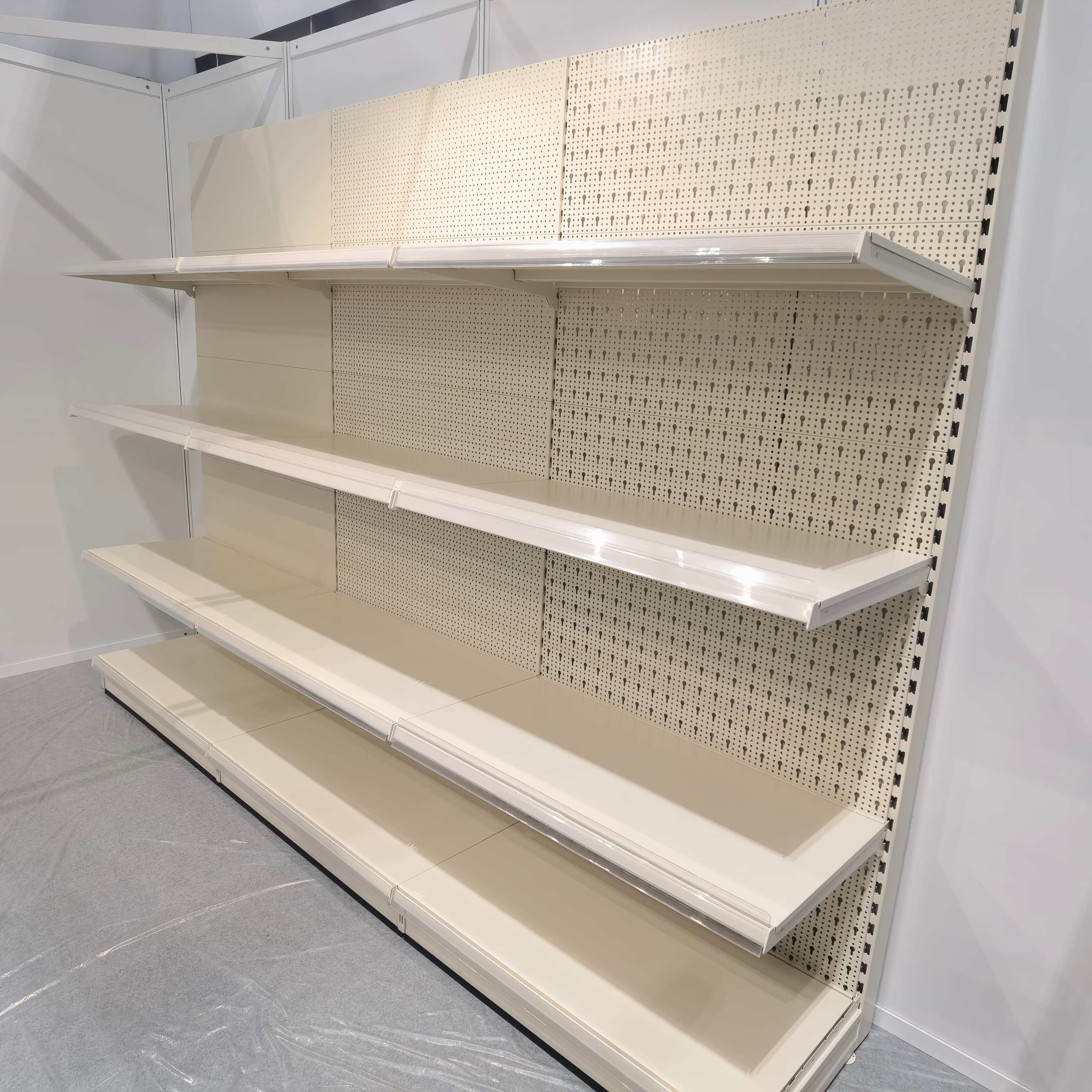 OEM/ODM-Regal für Einzelhandelsgeschäfte, individuelle Farben, 6 Ebenen, 100 kg Tragkraft, geeignet für Spirituosenläden, Convenience-Stores und Boutiquen, robustes Metall-Gondelregal