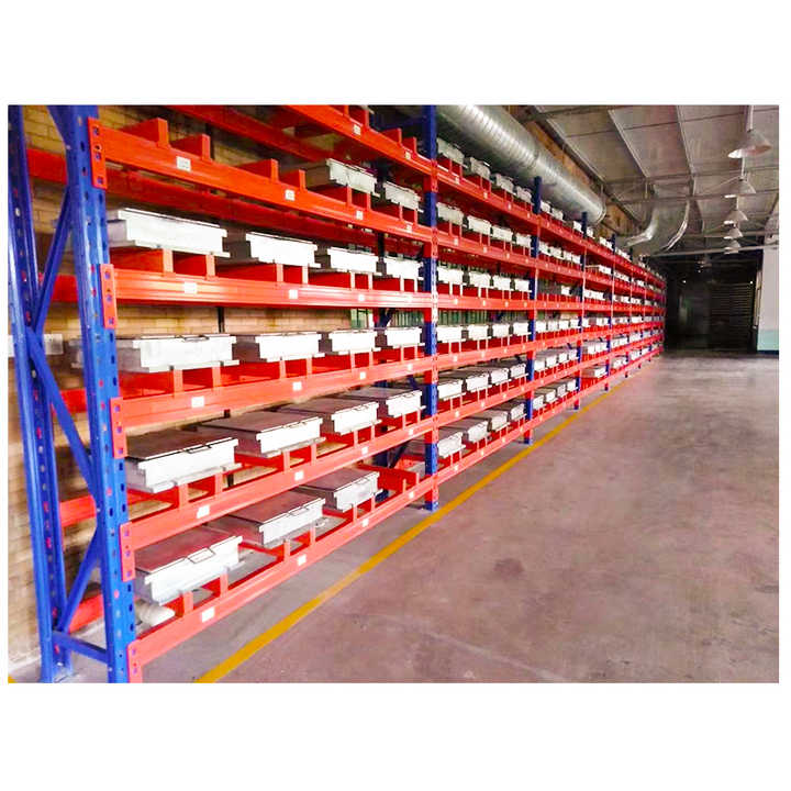 Direkt vom Hersteller: Metallfreies Layout-Design für hochdichte Einfahrpalettenregale aus Stahl für Lagerhallen mit schmalen Fahrspuren und hohem Eisengehalt.
