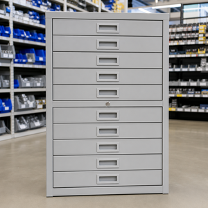 Multi-Purpose Drawer Cabinet For Workshop / Lab / Warehouse / Archive - Durable Steel Storage With Lockable Drawers