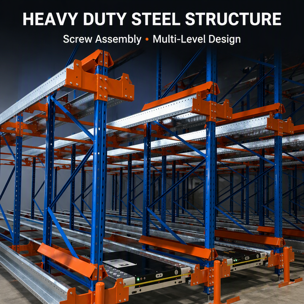 Master Heavy Duty Steel Radio Shuttle Rack System Detailaufnahme