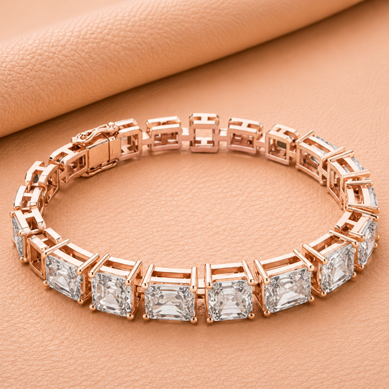 Royal Princess Cut Diamant-Tennisarmband aus silberplattiertem Luxusschmuck mit IGI-Zertifizierung und VVS-Reinheit für Damen