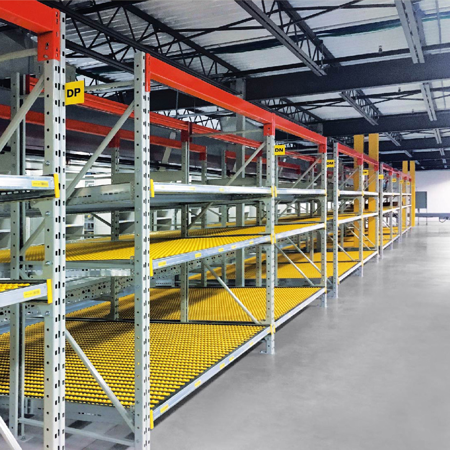 Hochdichtes, robustes 5-Zoll-Durchlaufregal aus kaltgewalztem Stahl, pulverbeschichtet, für Lager, Karton- und Palettenlagerung, Schwerkraftregale, kundenspezifisch anpassbar