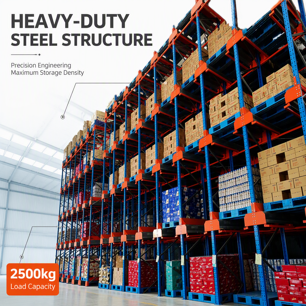 Smart Controlled Intelligent Heavy Duty Steel Storage Rack System Radio Shuttle Racking 2500kg Load Capacity for Automated