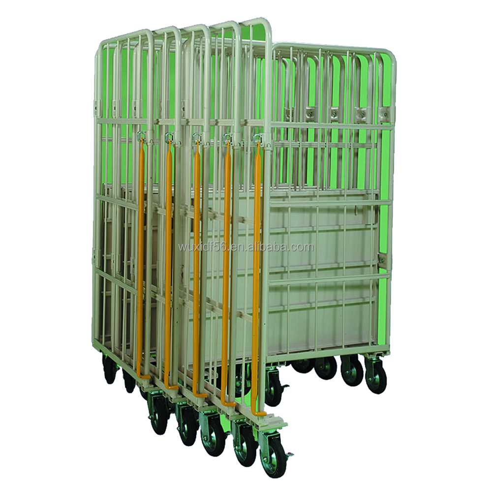 Rollbox-Palette, Metallbodenplatte aus Stahl, Lagerlogistikwagen, zusammenklappbarer Metallsockel, Rollkäfigwagen
