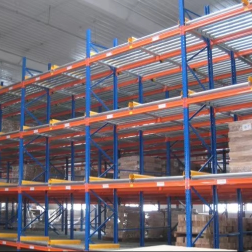 Anpassbare Tiefen-FIFO-Schwerkraftregalsysteme, industrielle Metallregalsysteme, Lagerregale, Schwerlast-Palettendurchlaufregale