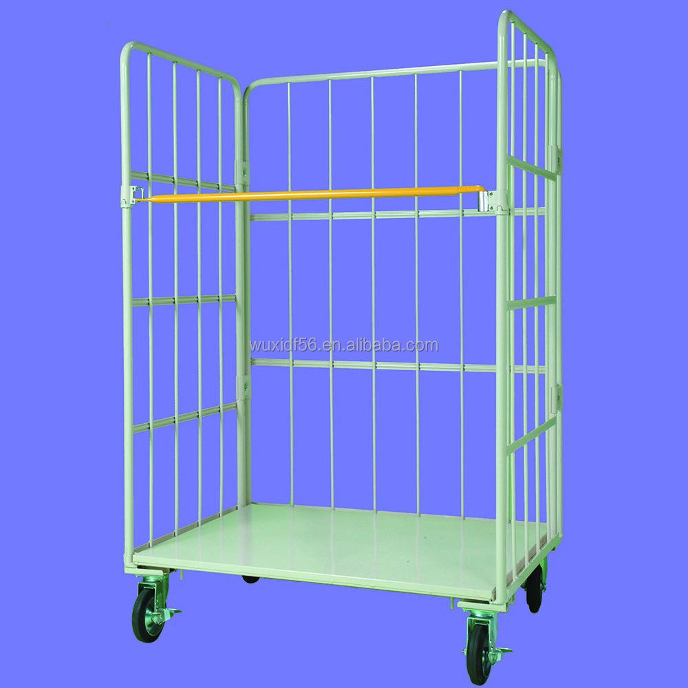 Rollbox-Palette, Metallbodenplatte aus Stahl, Lagerlogistikwagen, zusammenklappbarer Metallsockel, Rollkäfigwagen