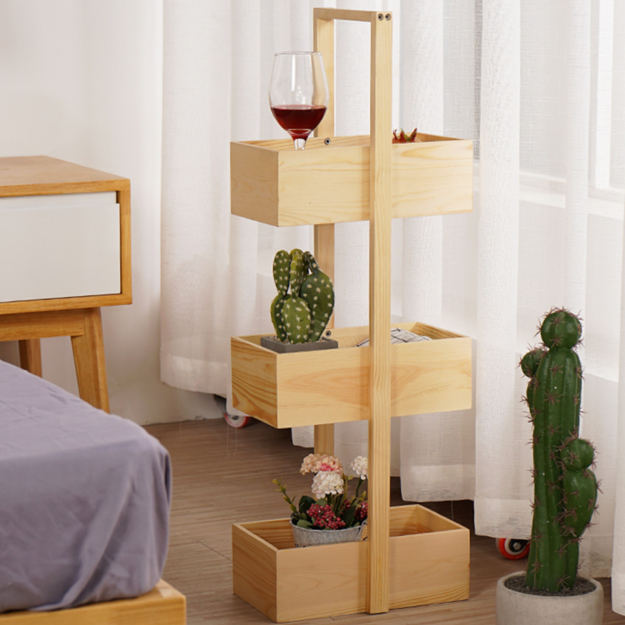 Maßgefertigtes Bambus-Bodenregal, schmales Organizer-Regal, mehrstufig, für Schlafzimmer, Wohnzimmer, Badezimmer, Ausstellungsständer