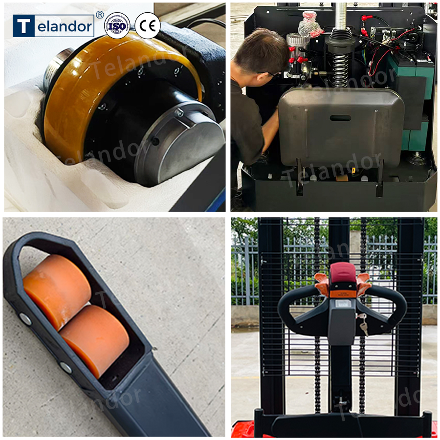 1,5-Tonnen-Elektro-Standhubwagen mit kleinem Wenderadius von 1550 mm